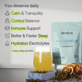NO Stress GABA L-Theanine Supplement - Magnesium Powder, Ashwagandha KSM 66, Vitamins & Electrolytes Blend for Stress & Immune Support, Cortisol Reducer, Chamomile Lemon Flavor, 30-Day Supply